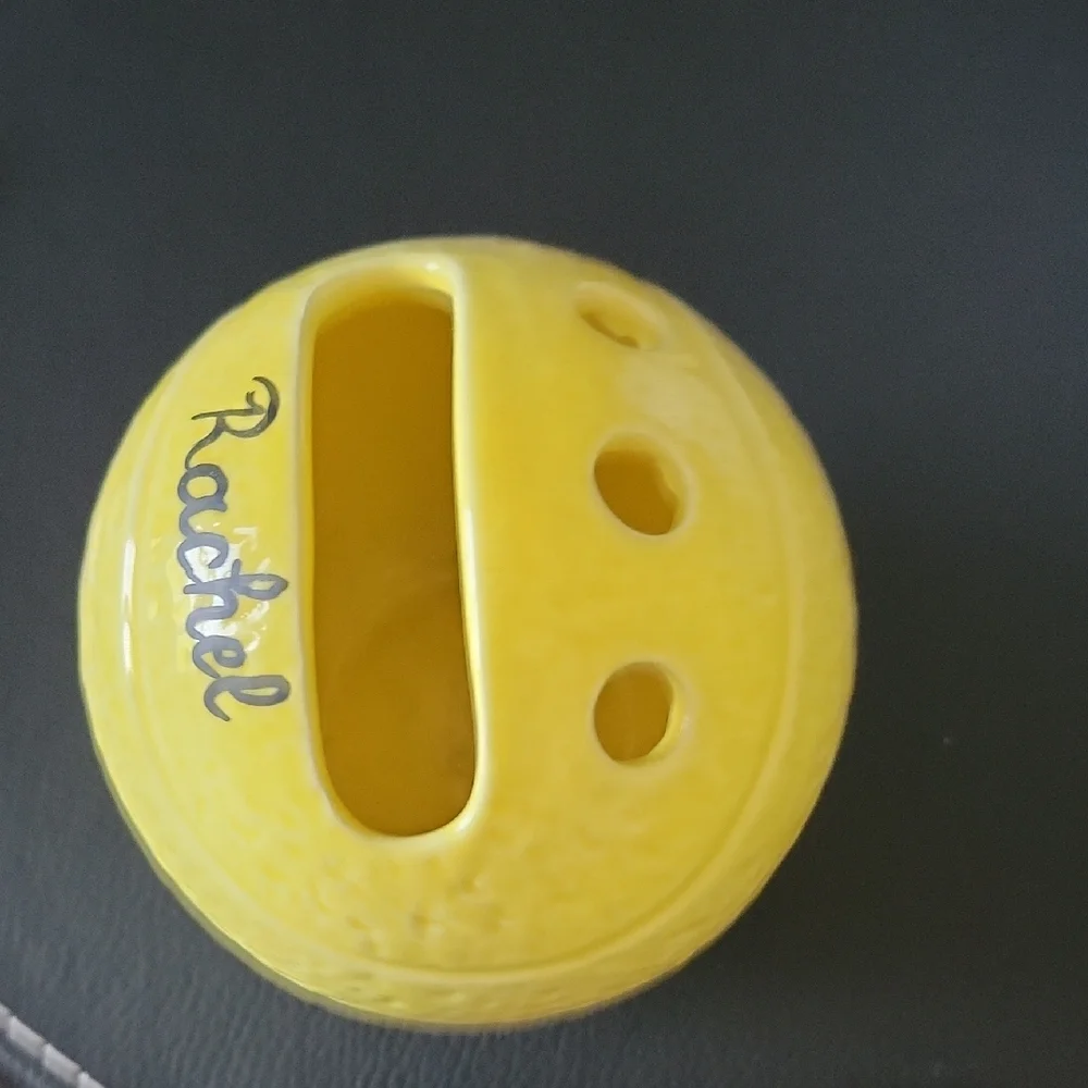 Yellow Tennis Ball Pencil Holder